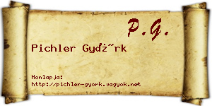 Pichler Györk névjegykártya